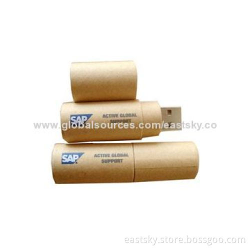 Promotional Recycled Paper drive, Made of Recycled Pressboard Material, Built-in Password Protection